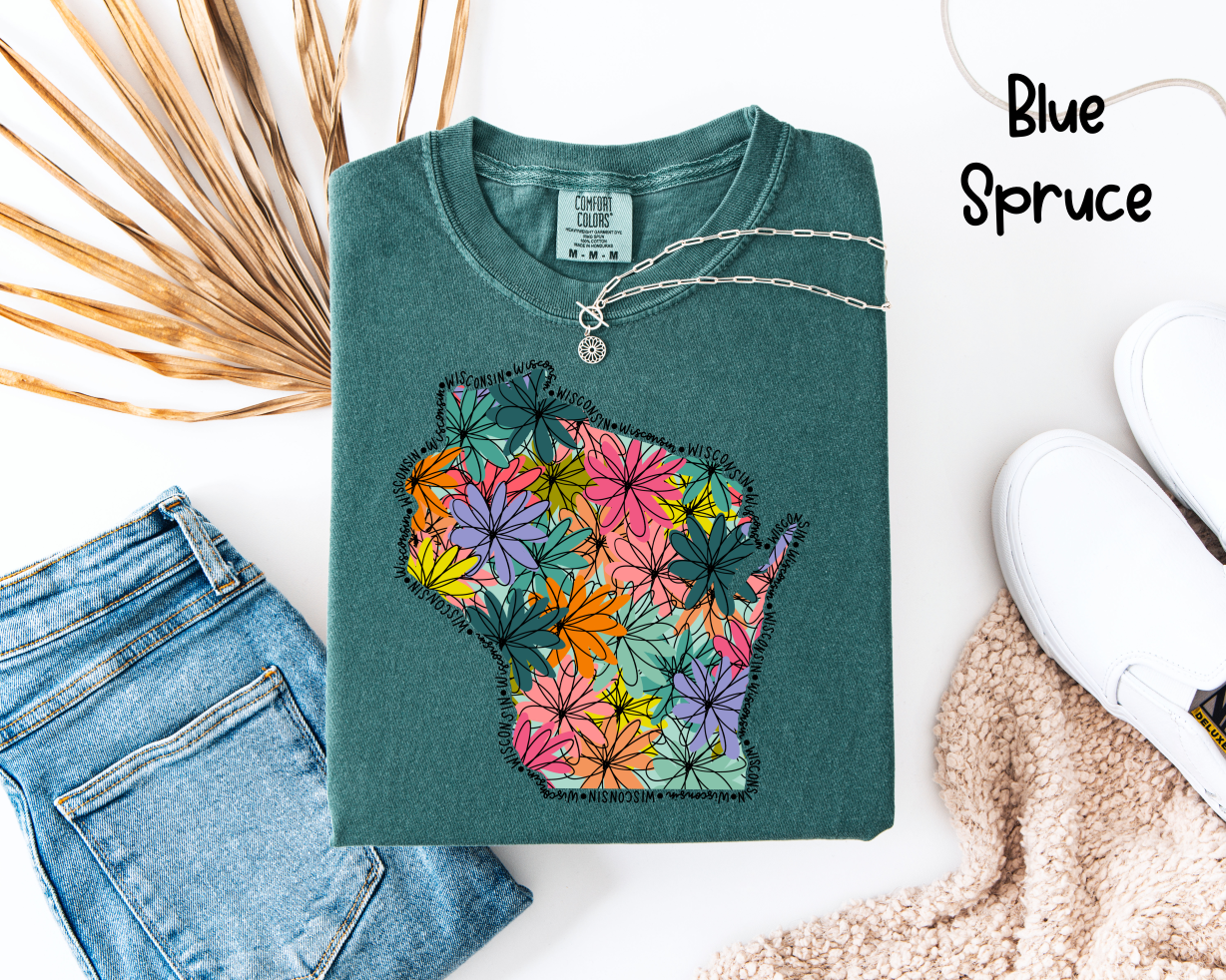 🌼 Floral Wisconsin T-Shirt