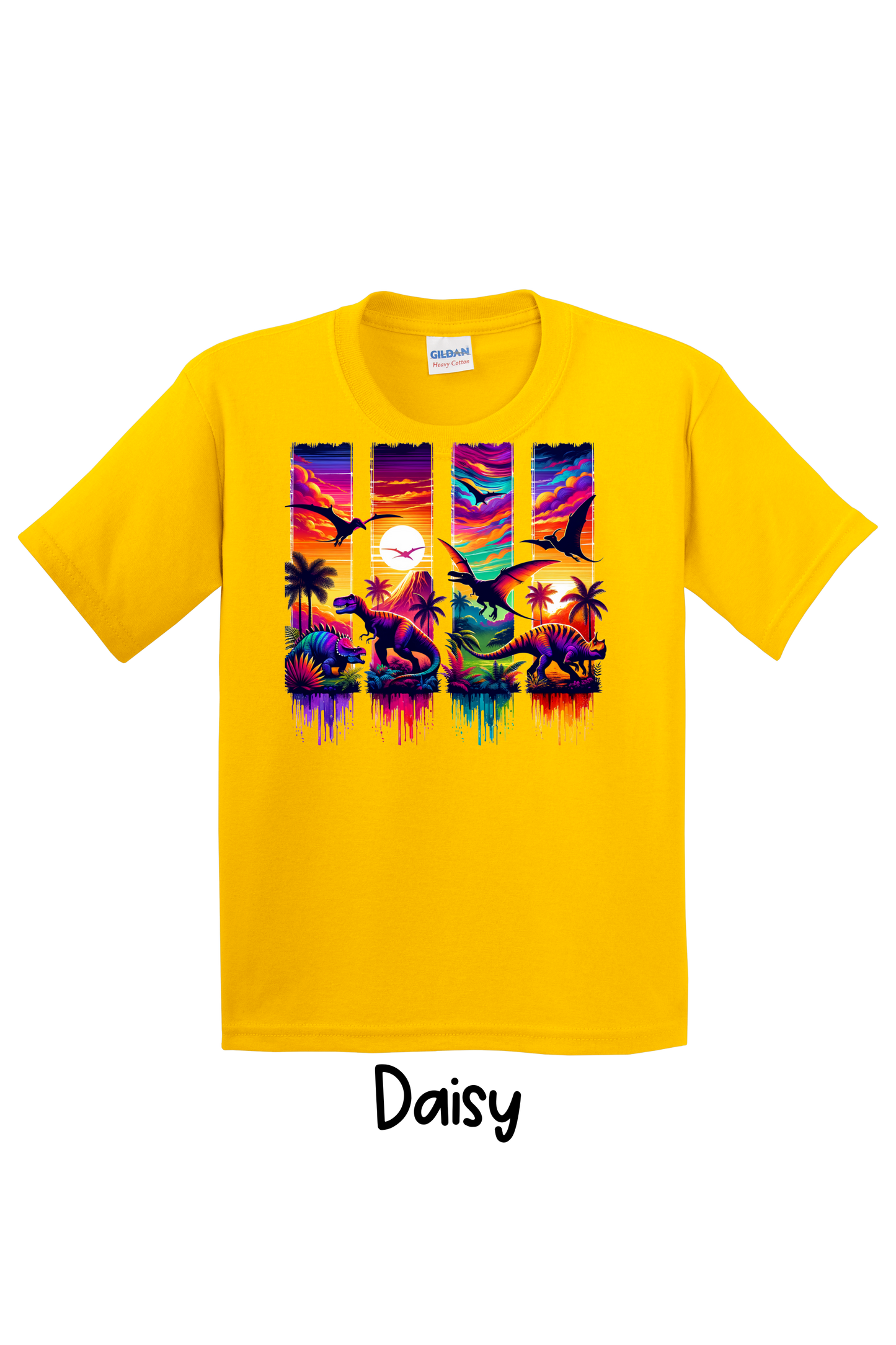 🦖 Colorful Dino Adventure – Youth Tee
