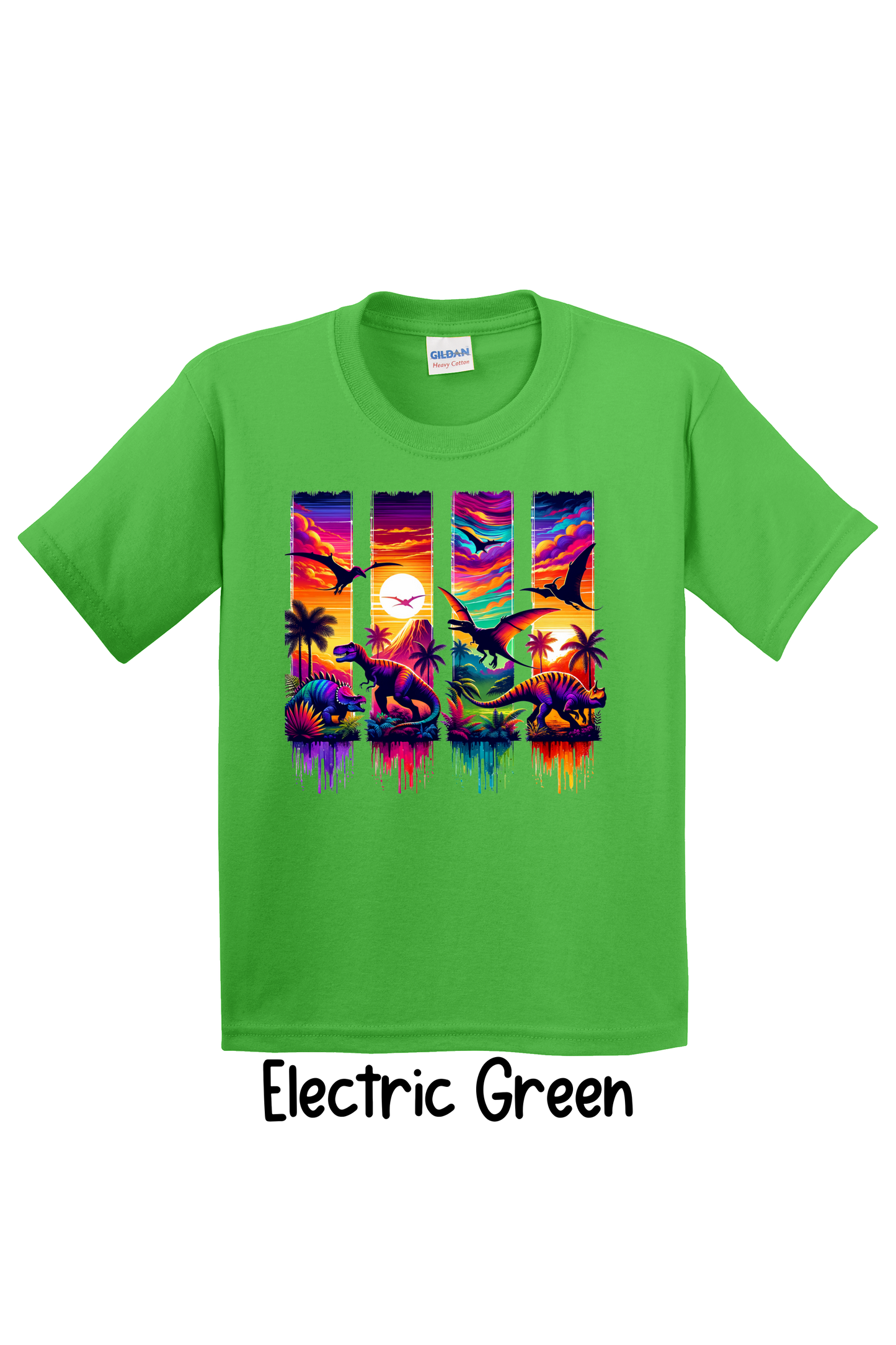 🦖 Colorful Dino Adventure – Youth Tee