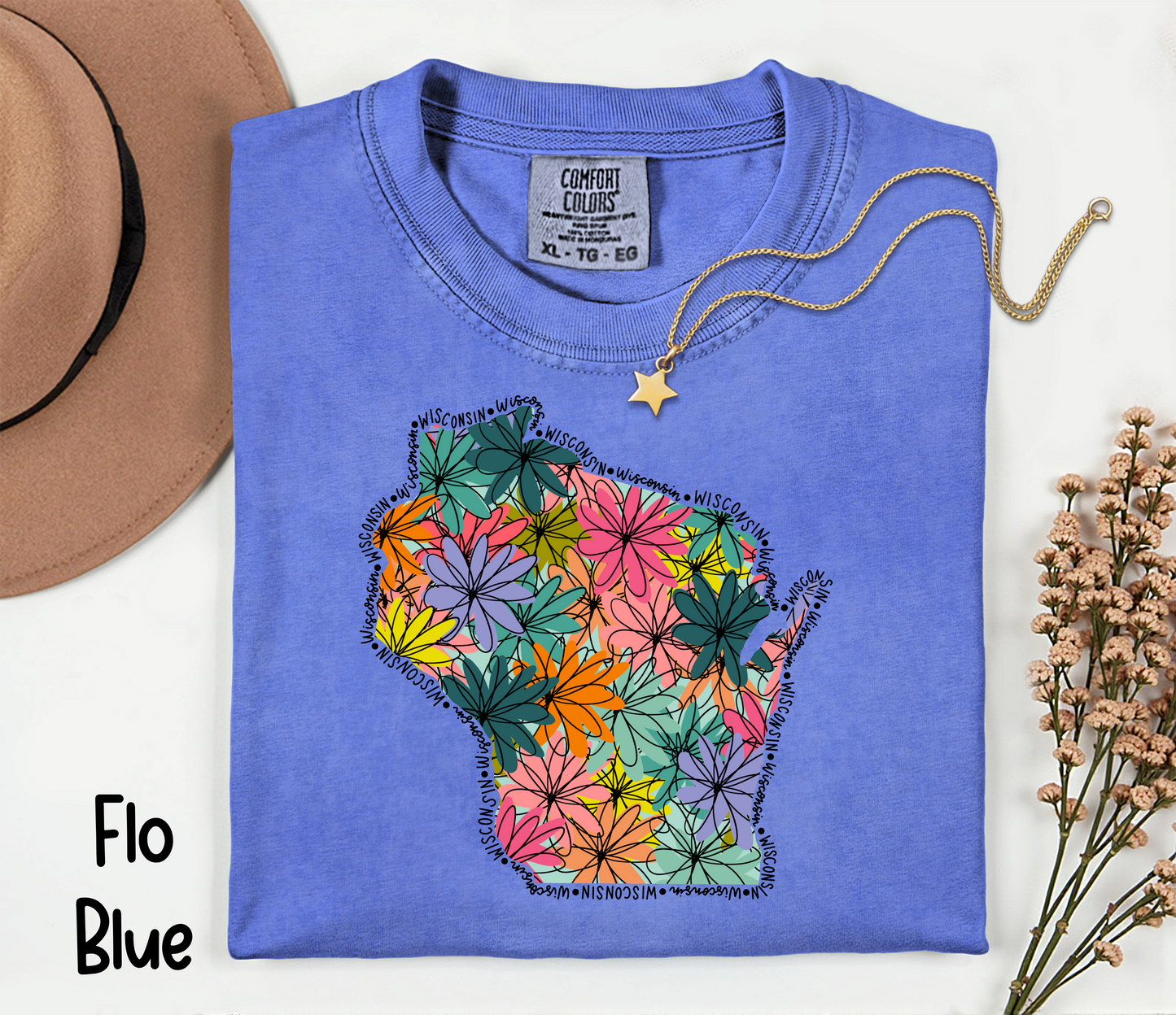 🌼 Floral Wisconsin T-Shirt