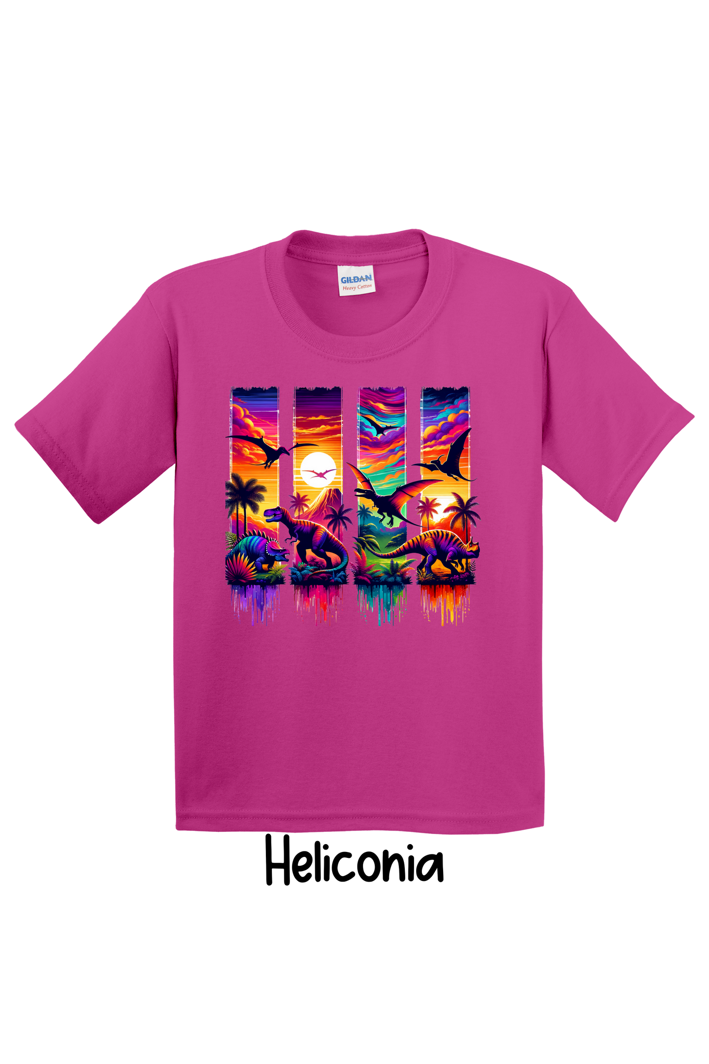 🦖 Colorful Dino Adventure – Youth Tee