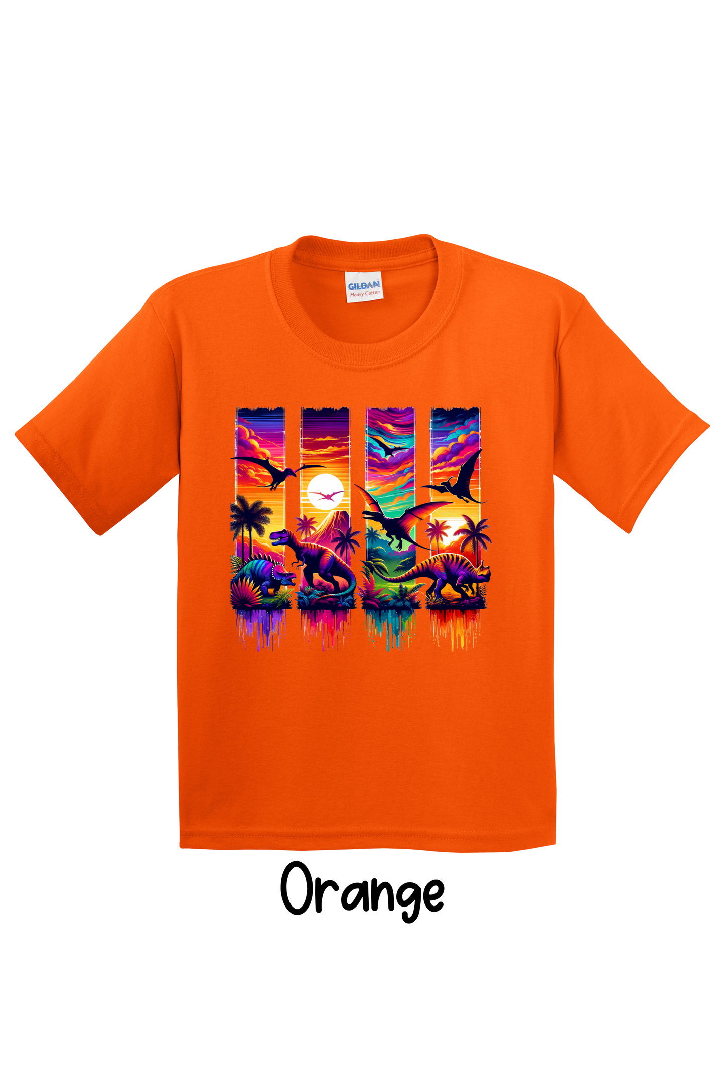 🦖 Colorful Dino Adventure – Youth Tee