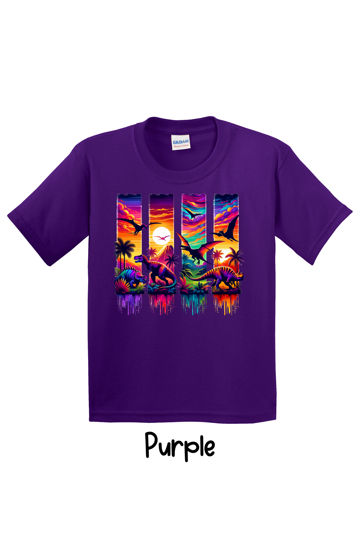 🦖 Colorful Dino Adventure – Youth Tee