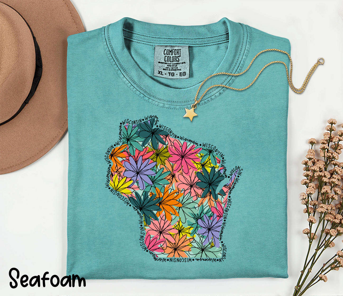 🌼 Floral Wisconsin T-Shirt