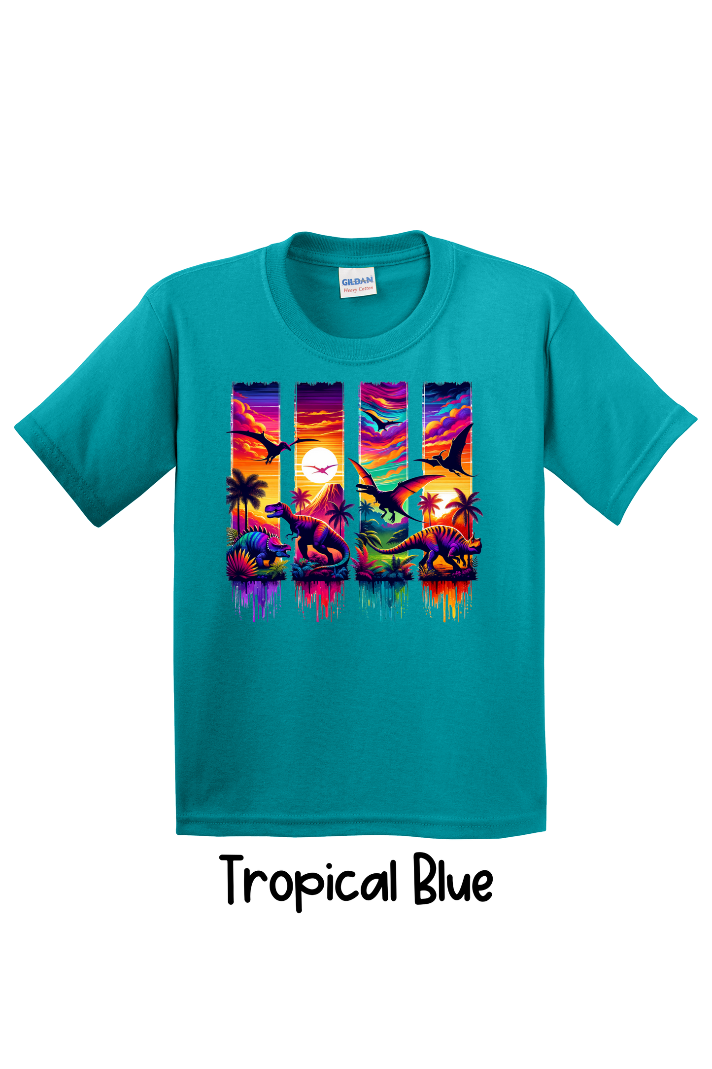 🦖 Colorful Dino Adventure – Youth Tee