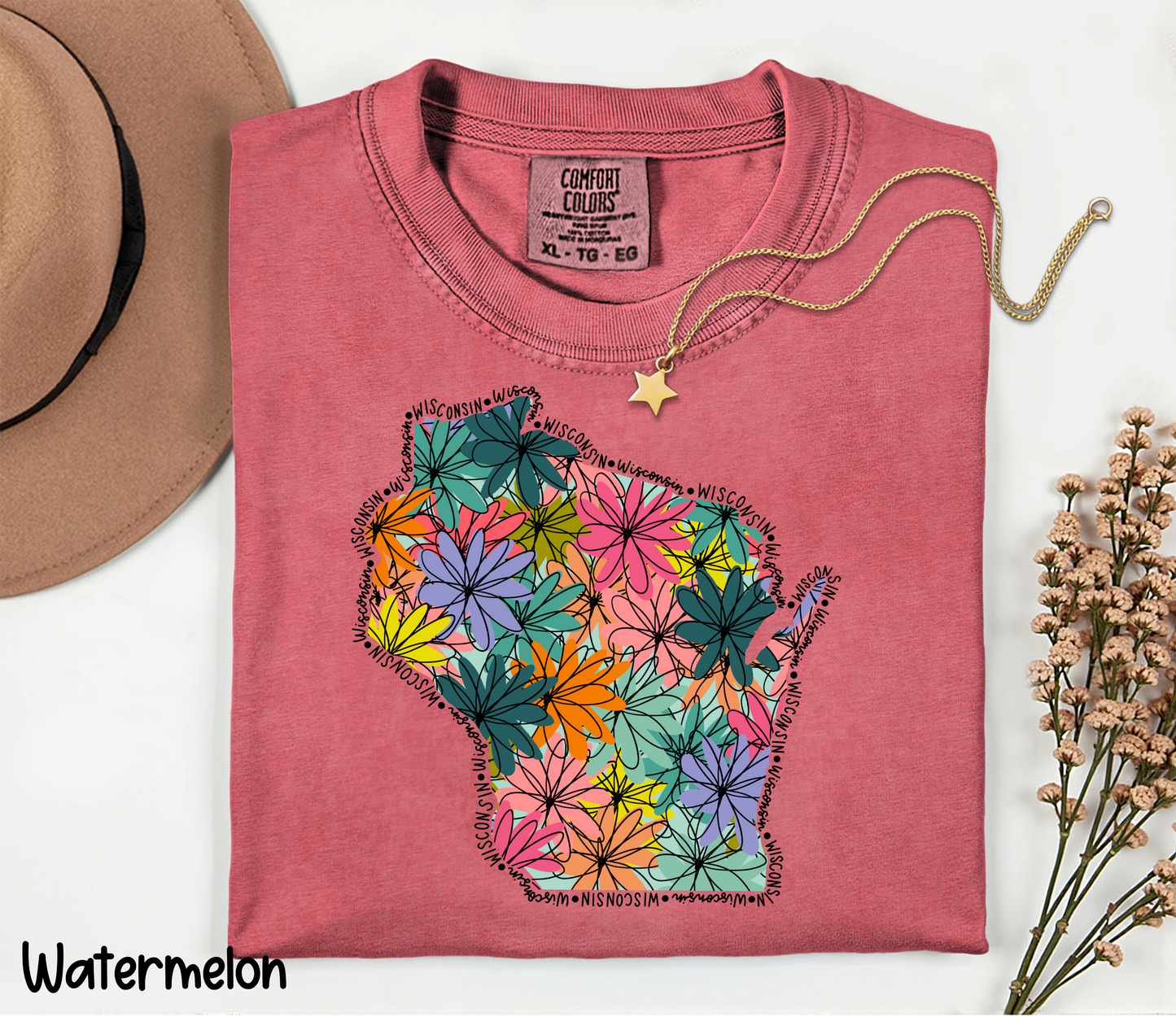 🌼 Floral Wisconsin T-Shirt