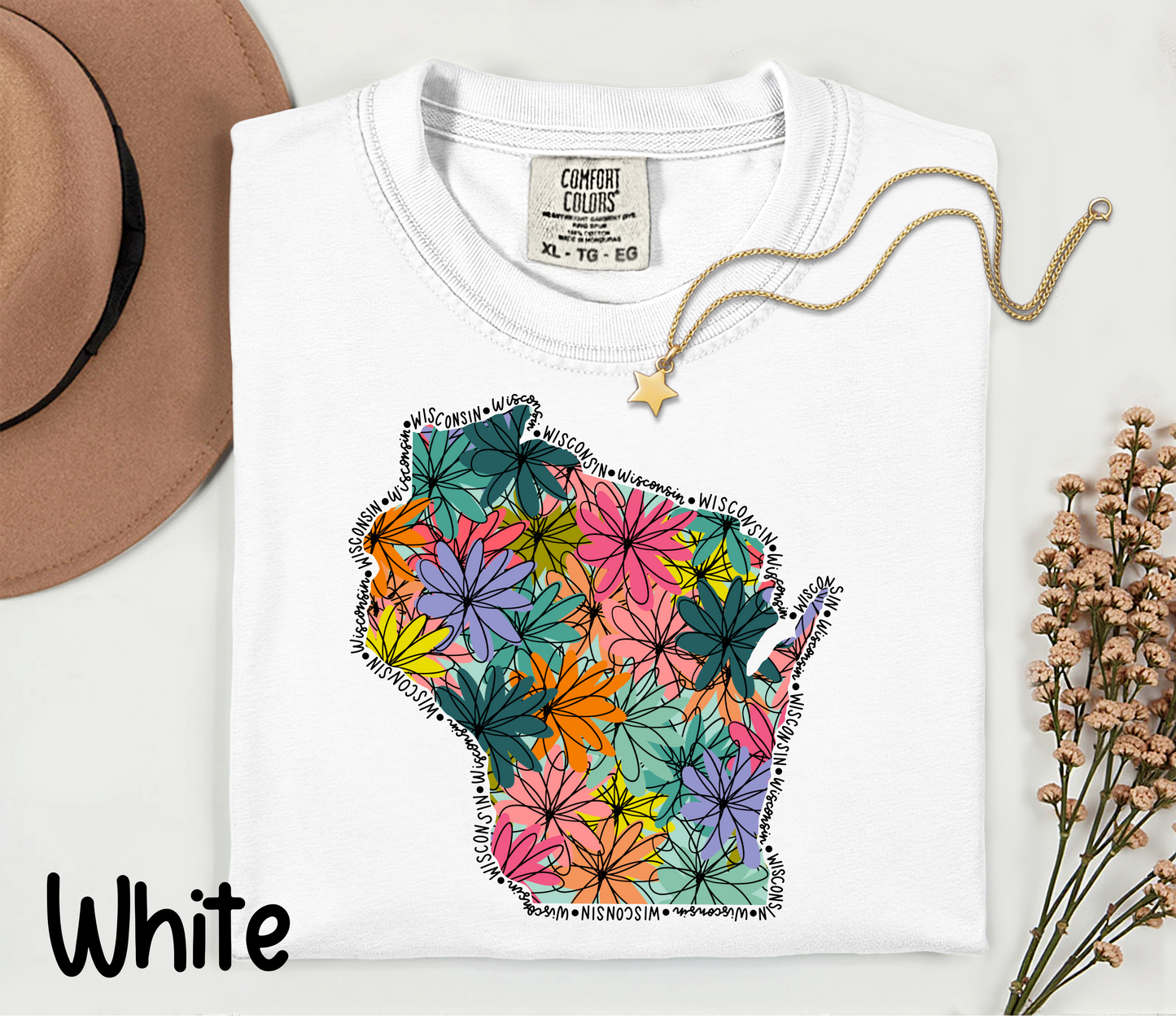 🌼 Floral Wisconsin T-Shirt